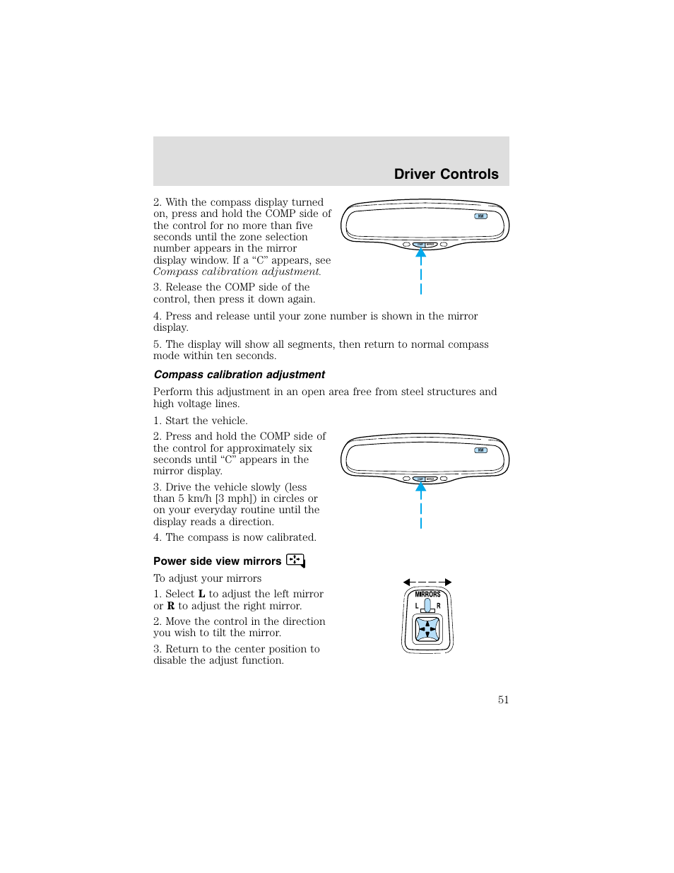 Driver controls | FORD 2003 Taurus v.2 User Manual | Page 51 / 216