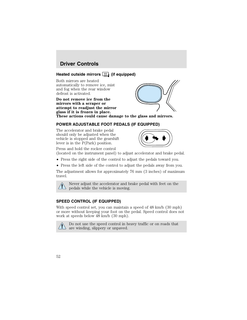 Driver controls | FORD 2003 Taurus v.2 User Manual | Page 52 / 216