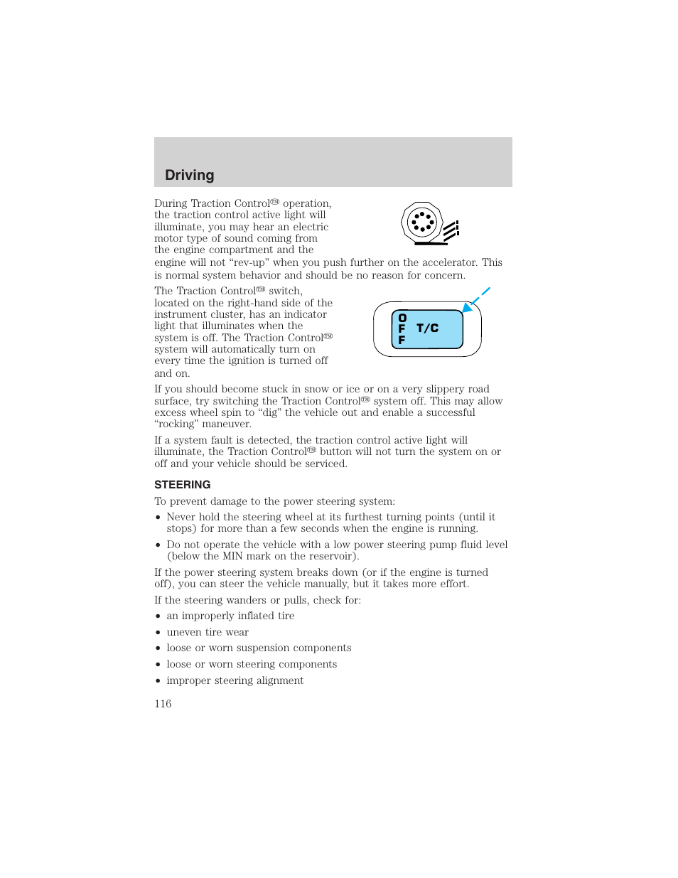 Driving | FORD 2003 Taurus v.3 User Manual | Page 116 / 216