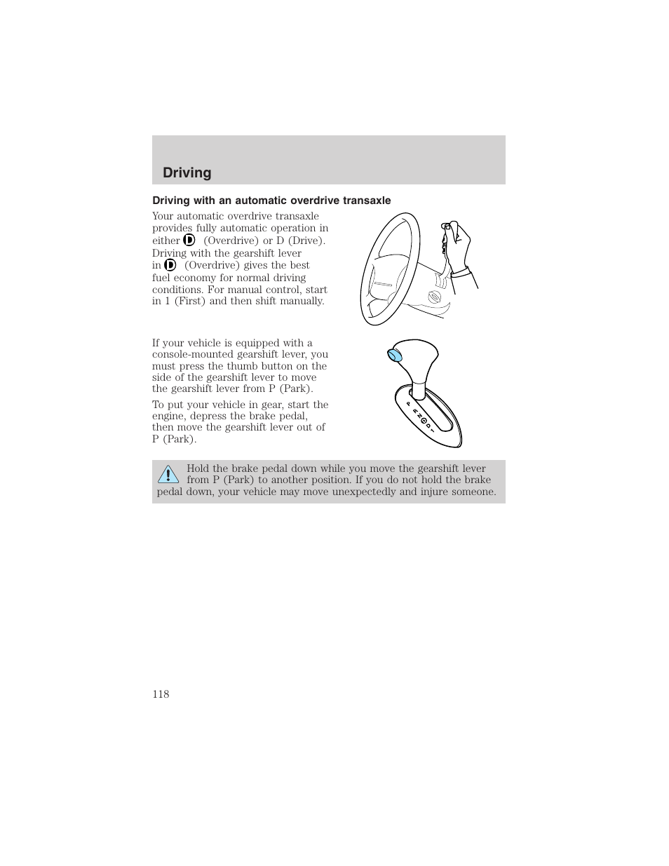 Driving | FORD 2003 Taurus v.3 User Manual | Page 118 / 216