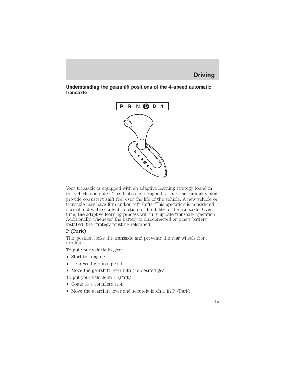 Driving | FORD 2003 Taurus v.3 User Manual | Page 119 / 216