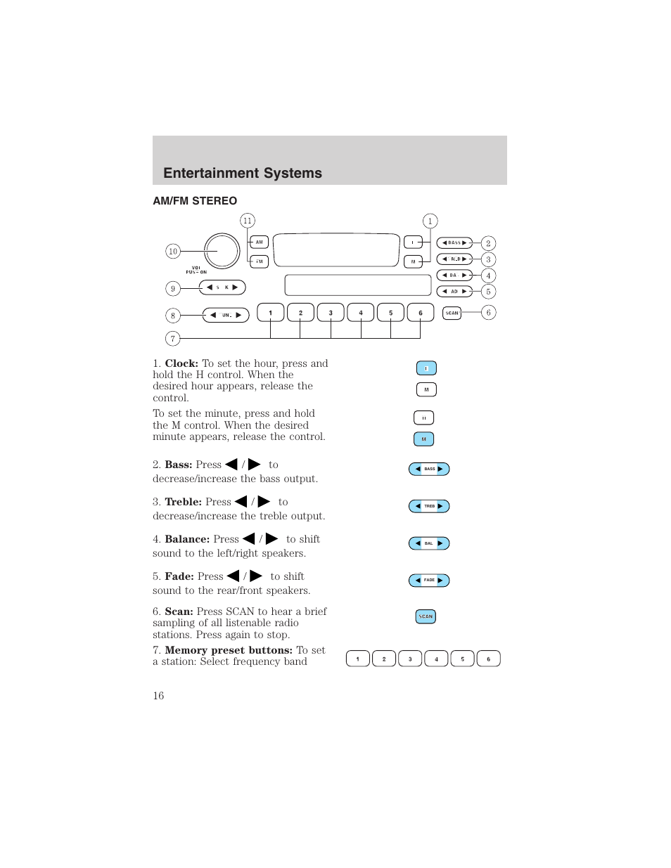 Entertainment systems | FORD 2003 Taurus v.3 User Manual | Page 16 / 216