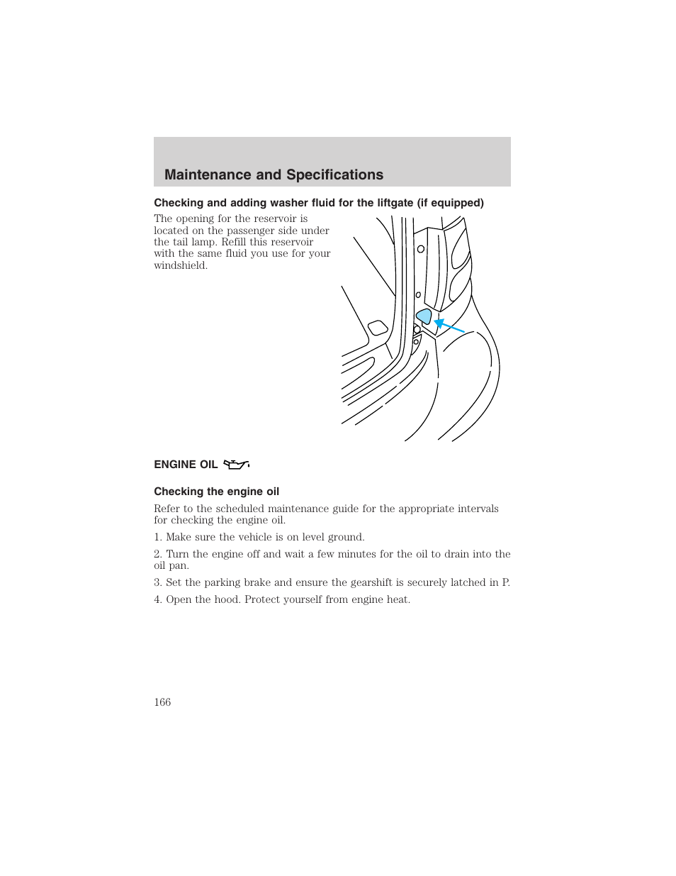 Maintenance and specifications | FORD 2003 Taurus v.3 User Manual | Page 166 / 216