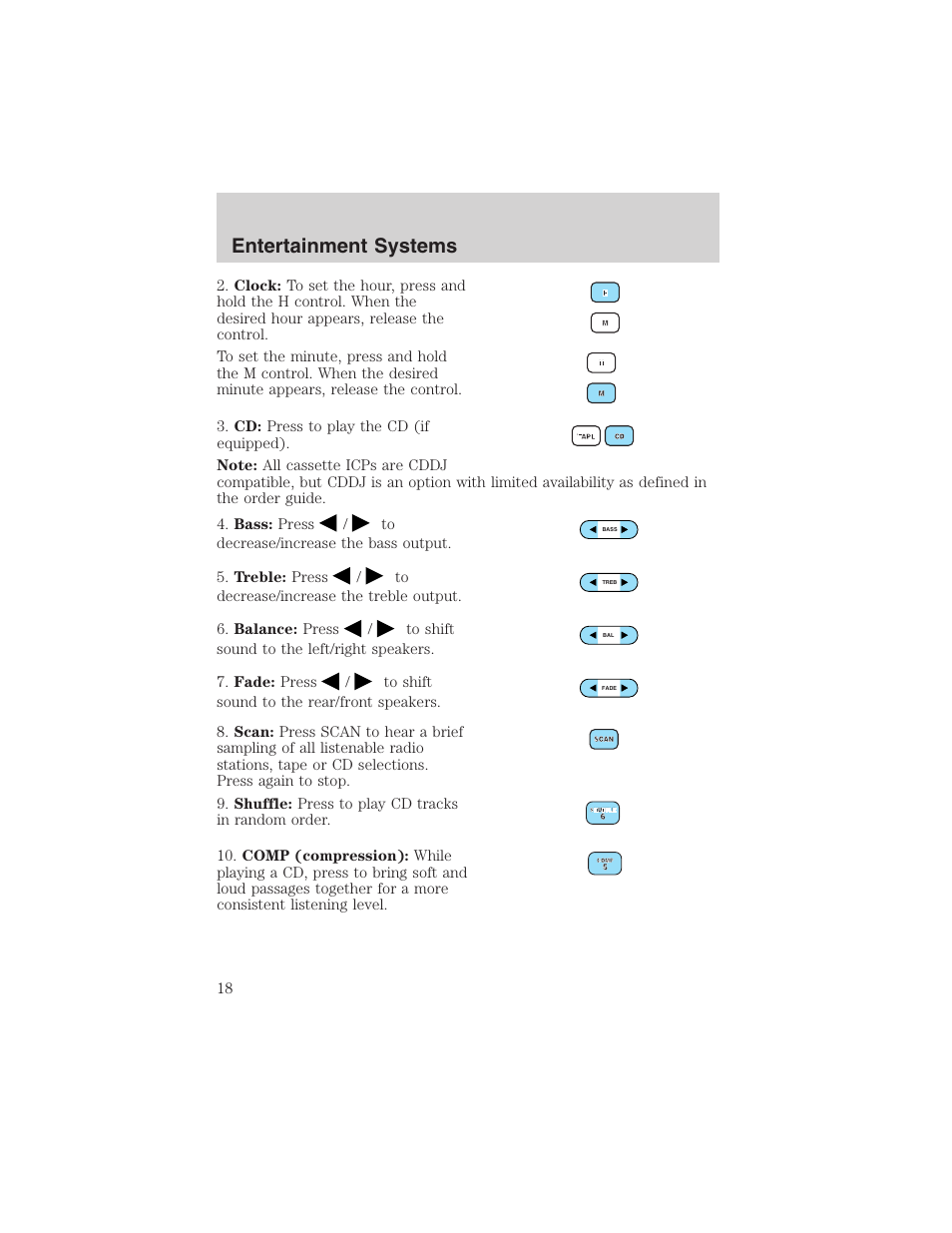 Entertainment systems | FORD 2003 Taurus v.3 User Manual | Page 18 / 216