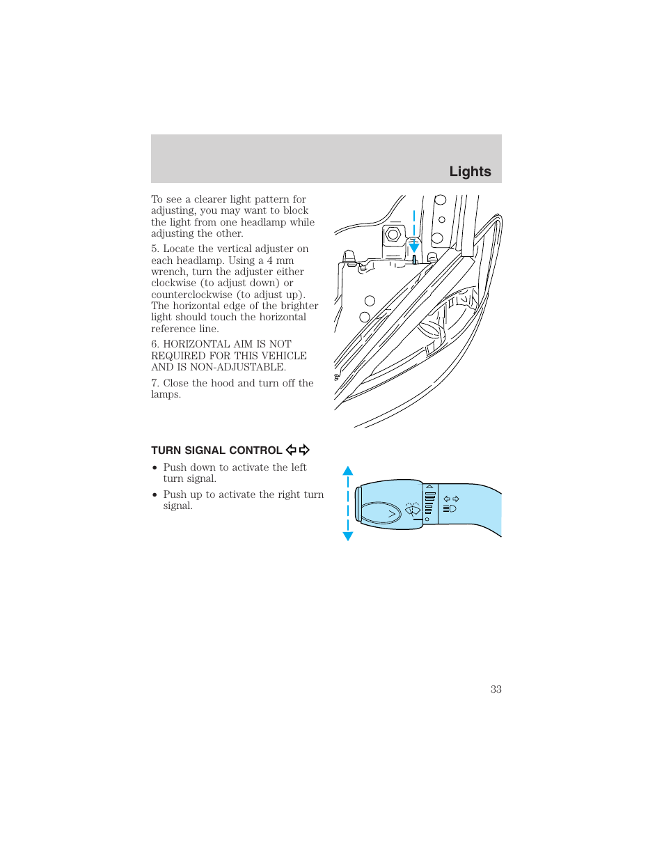 Lights | FORD 2003 Taurus v.3 User Manual | Page 33 / 216