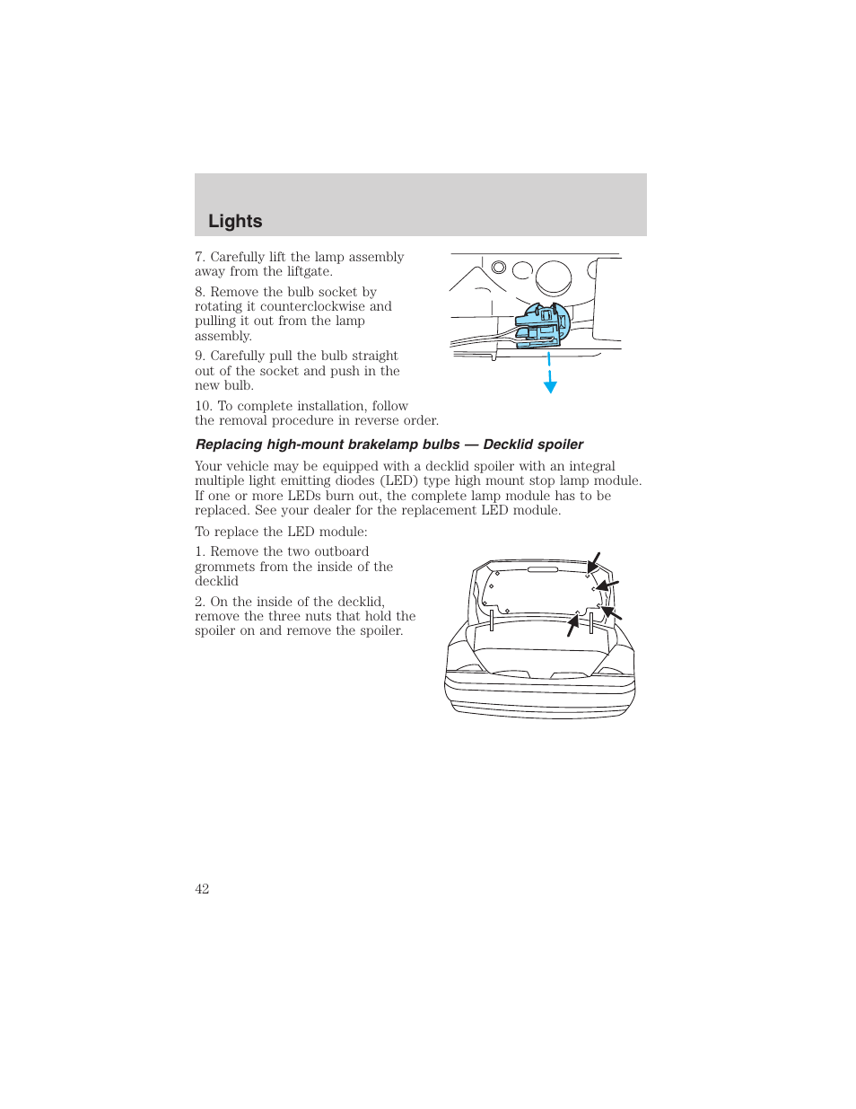 Lights | FORD 2003 Taurus v.3 User Manual | Page 42 / 216