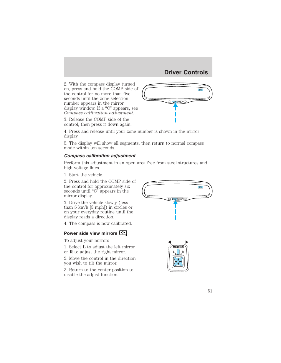 Driver controls | FORD 2003 Taurus v.3 User Manual | Page 51 / 216