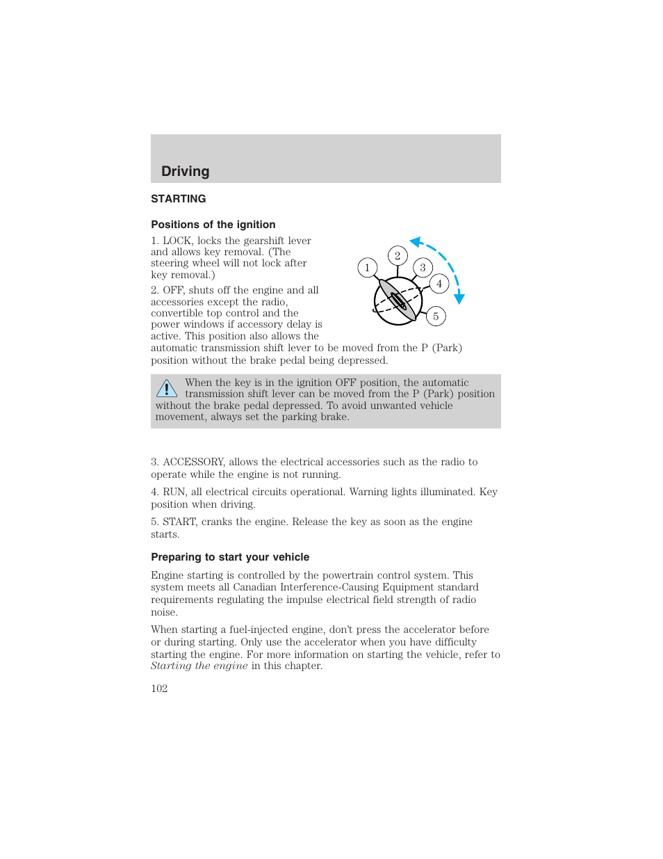 Driving | FORD 2003 Thunderbird v.1 User Manual | Page 102 / 200