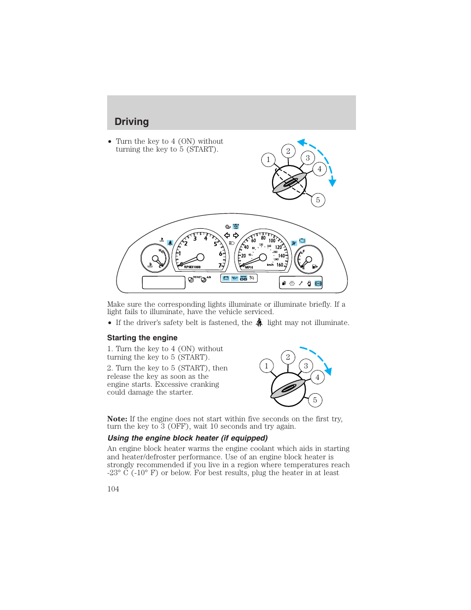 Driving | FORD 2003 Thunderbird v.1 User Manual | Page 104 / 200