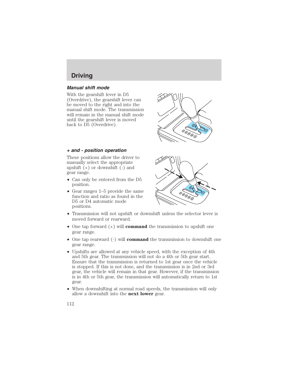 Driving | FORD 2003 Thunderbird v.1 User Manual | Page 112 / 200