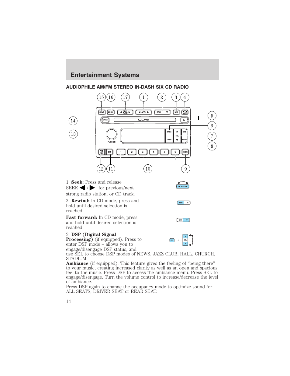 Entertainment systems | FORD 2003 Thunderbird v.1 User Manual | Page 14 / 200