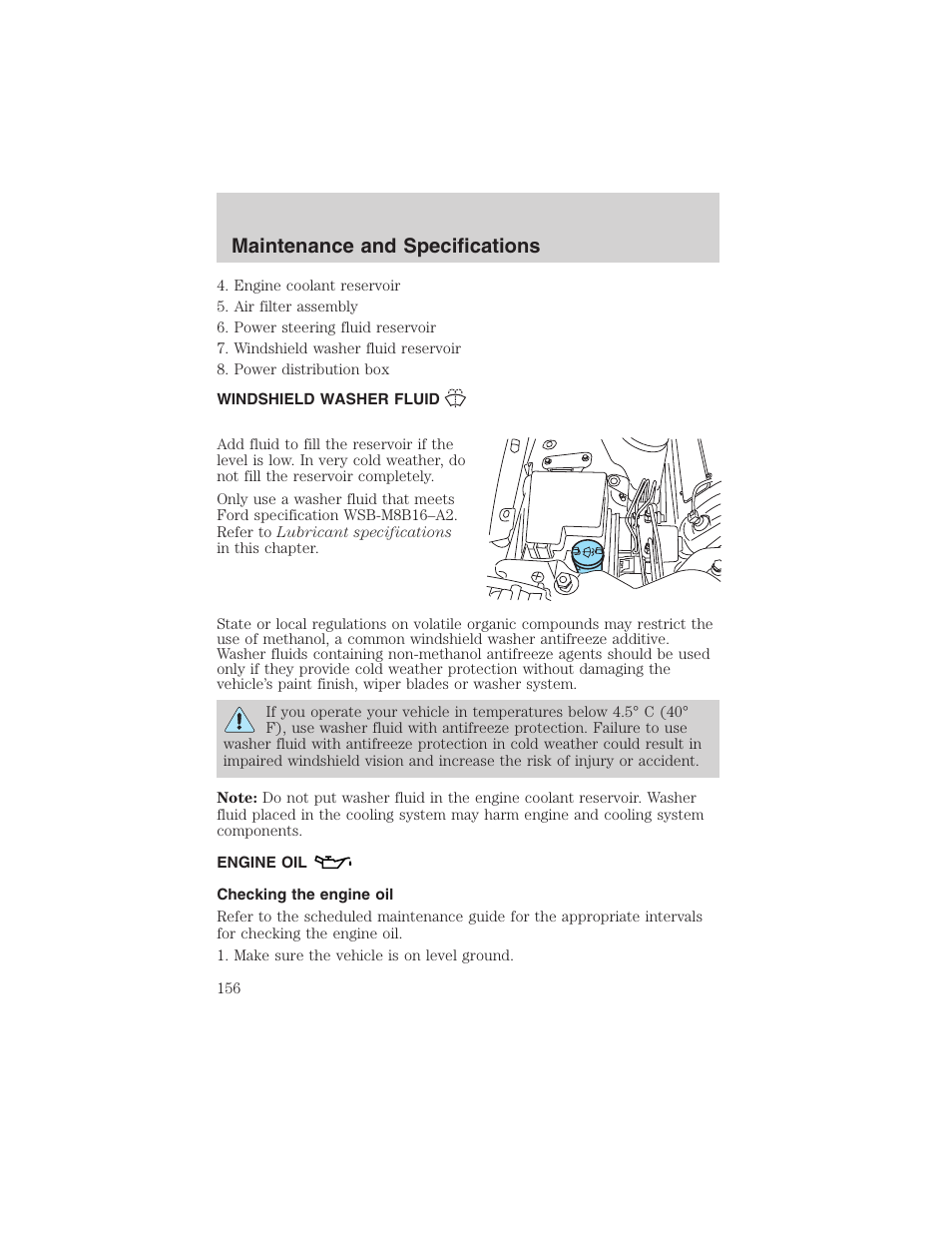 Maintenance and specifications | FORD 2003 Thunderbird v.1 User Manual | Page 156 / 200