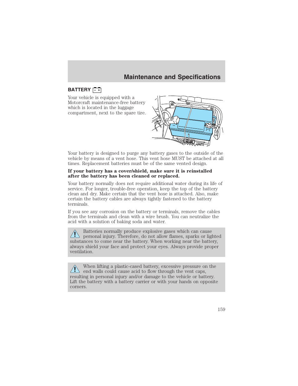 Maintenance and specifications | FORD 2003 Thunderbird v.1 User Manual | Page 159 / 200