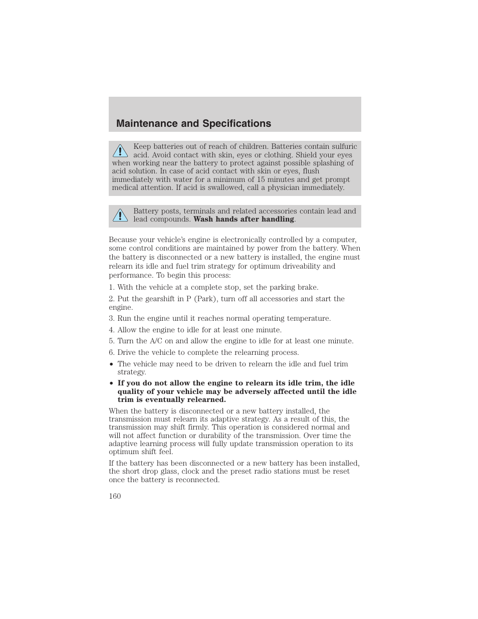 Maintenance and specifications | FORD 2003 Thunderbird v.1 User Manual | Page 160 / 200