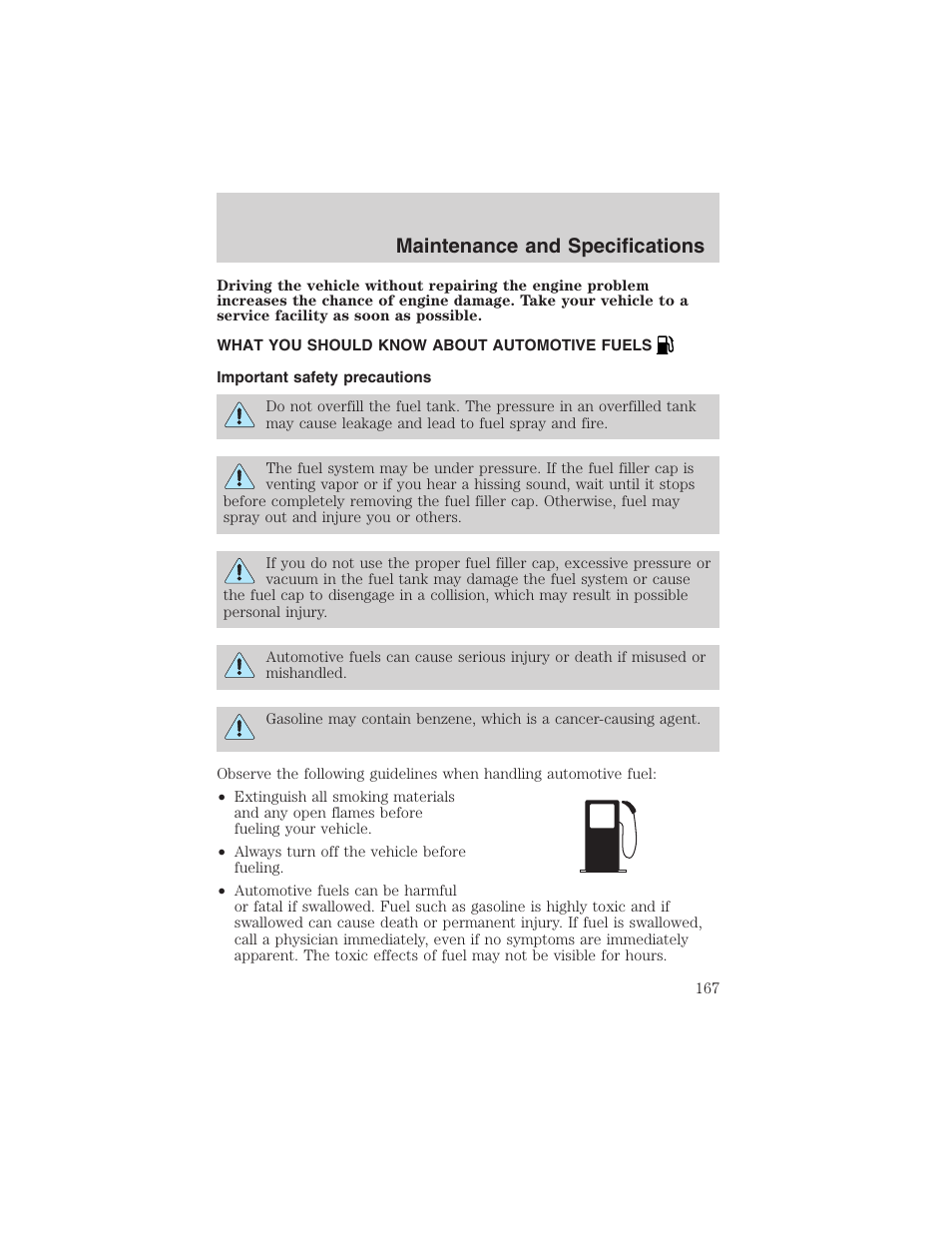 Maintenance and specifications | FORD 2003 Thunderbird v.1 User Manual | Page 167 / 200