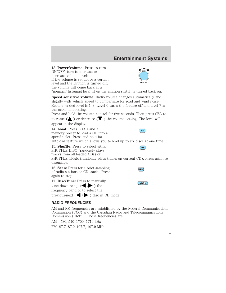 Entertainment systems | FORD 2003 Thunderbird v.1 User Manual | Page 17 / 200