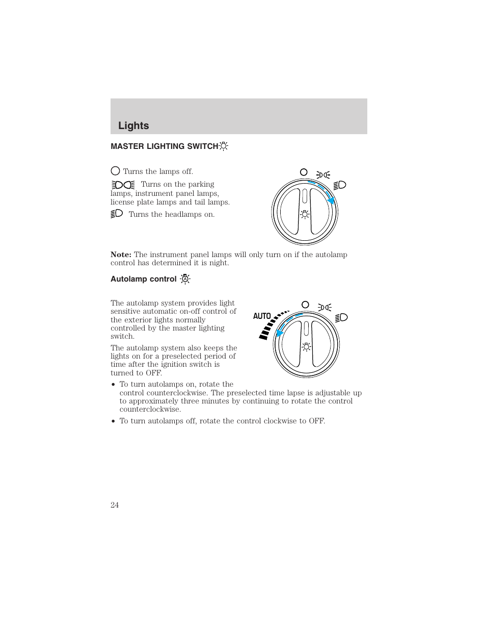 Lights | FORD 2003 Thunderbird v.1 User Manual | Page 24 / 200