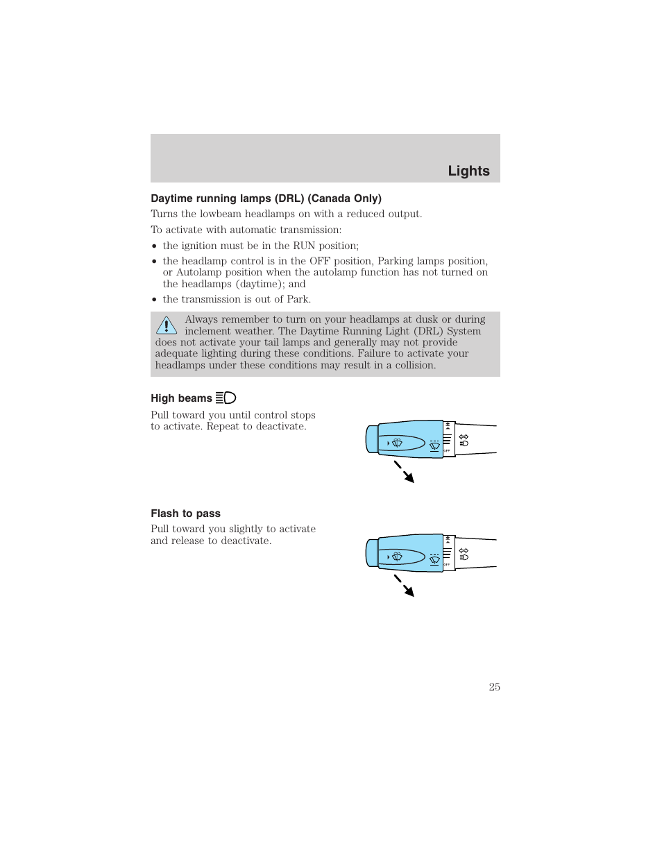 Lights | FORD 2003 Thunderbird v.1 User Manual | Page 25 / 200