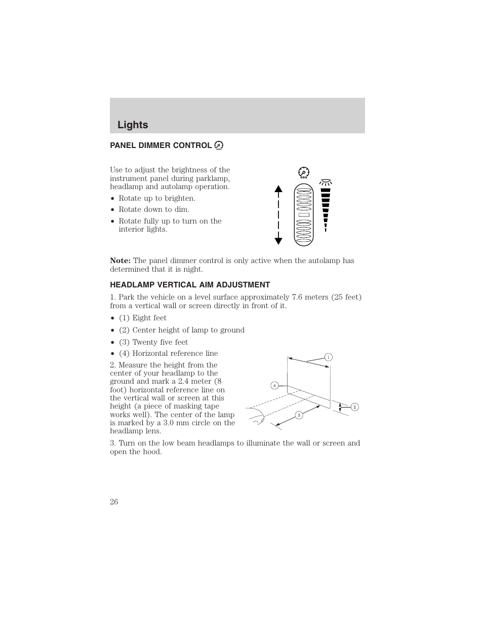 Lights | FORD 2003 Thunderbird v.1 User Manual | Page 26 / 200