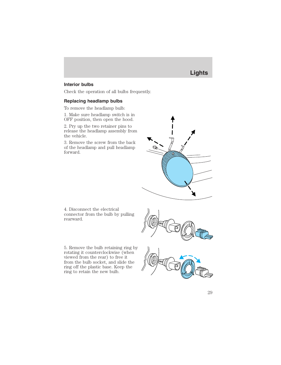 Lights | FORD 2003 Thunderbird v.1 User Manual | Page 29 / 200