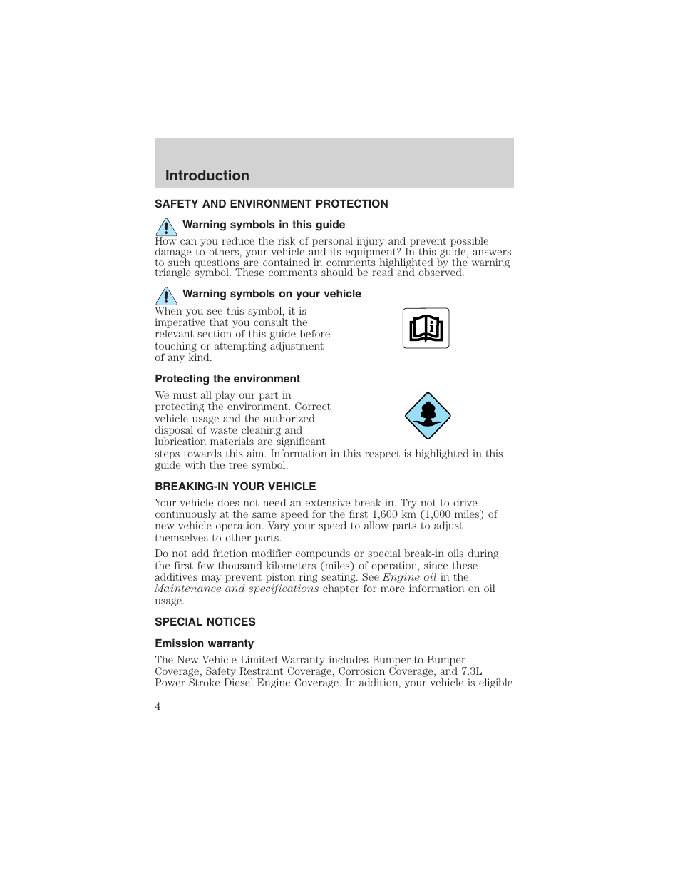 Introduction | FORD 2003 Thunderbird v.1 User Manual | Page 4 / 200