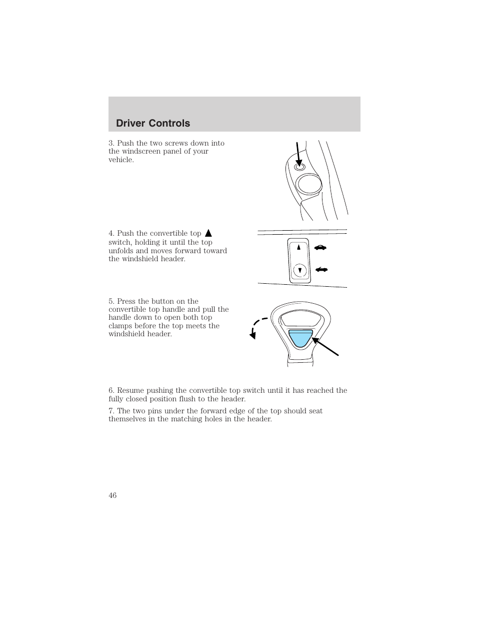 Driver controls | FORD 2003 Thunderbird v.1 User Manual | Page 46 / 200