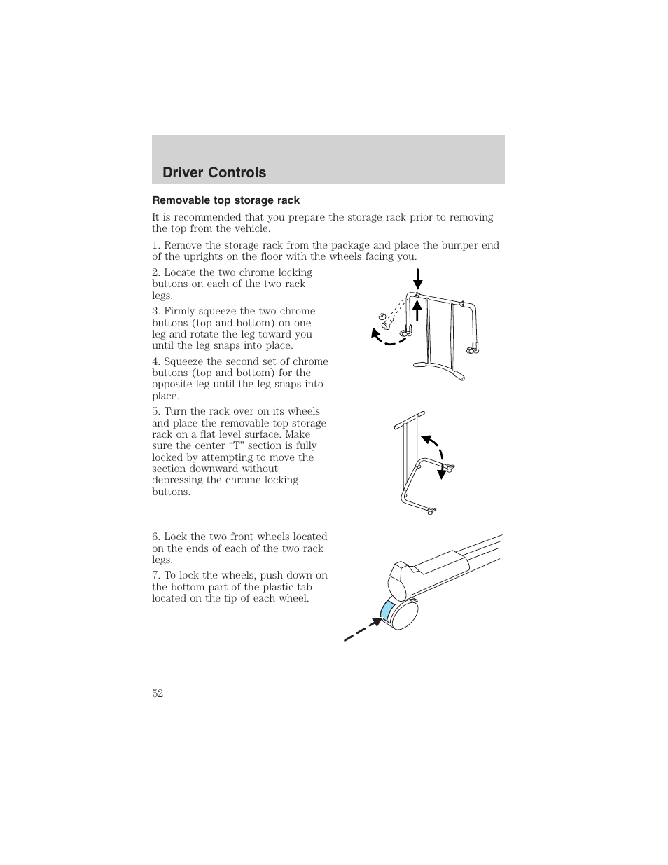 Driver controls | FORD 2003 Thunderbird v.1 User Manual | Page 52 / 200