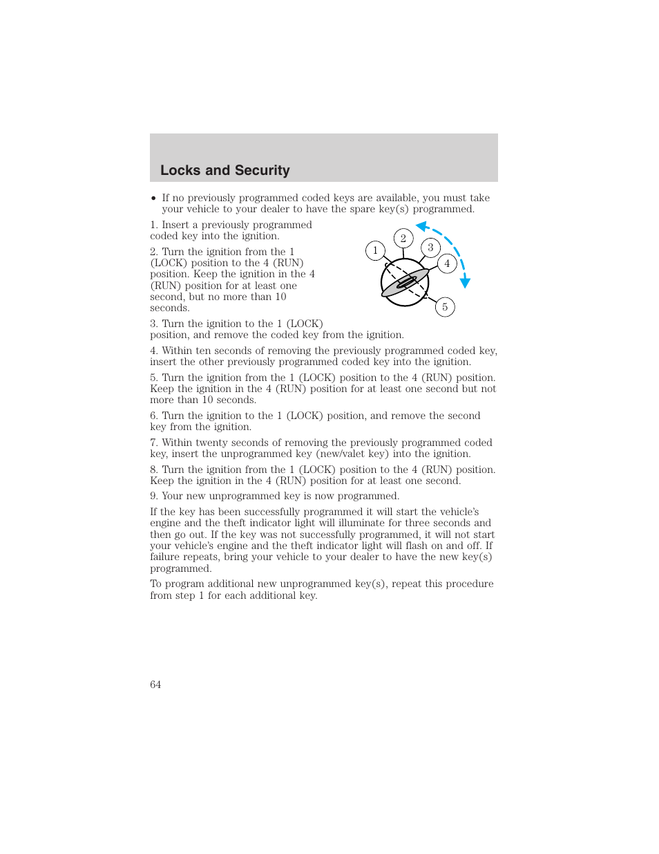 Locks and security | FORD 2003 Thunderbird v.1 User Manual | Page 64 / 200