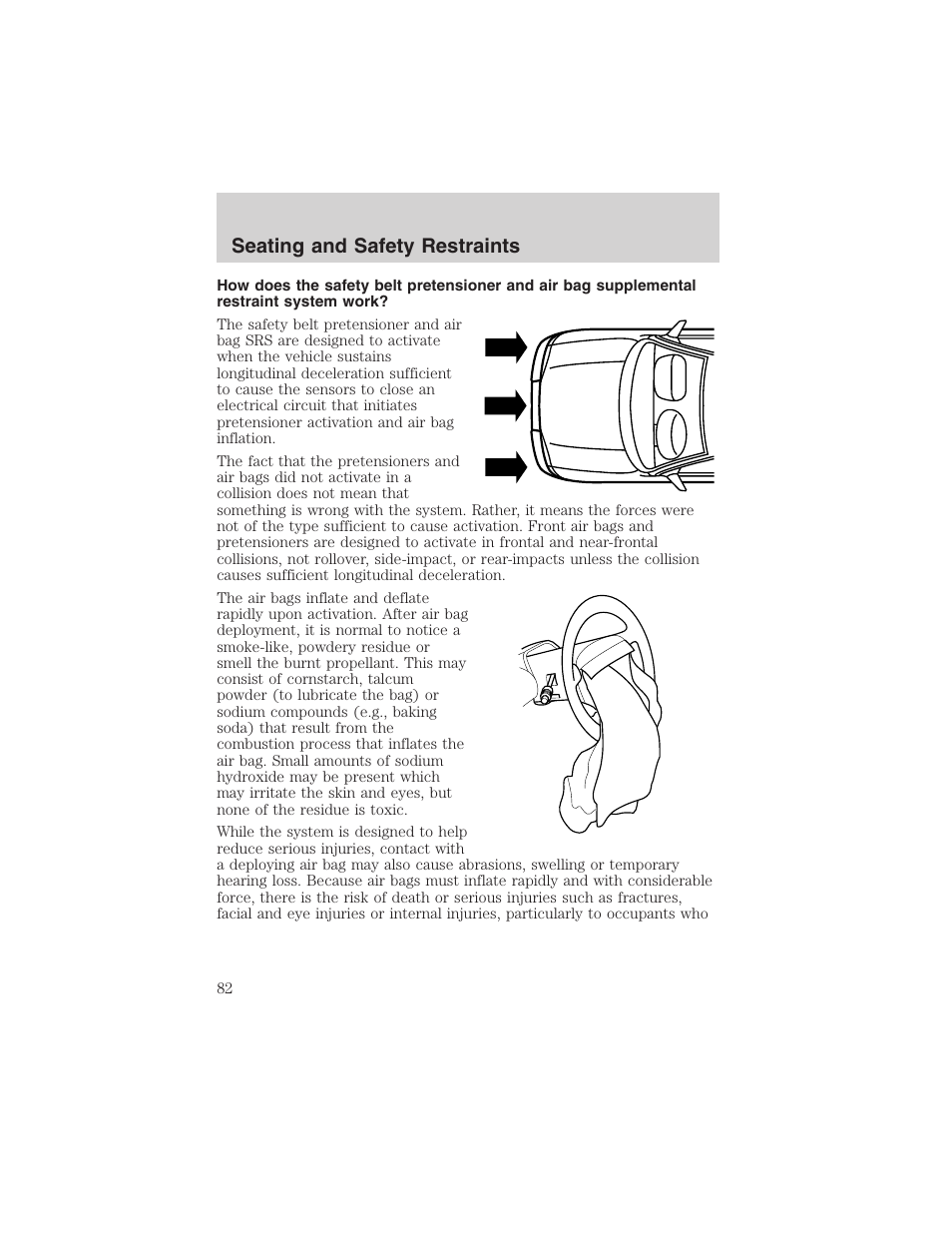 Seating and safety restraints | FORD 2003 Thunderbird v.1 User Manual | Page 82 / 200