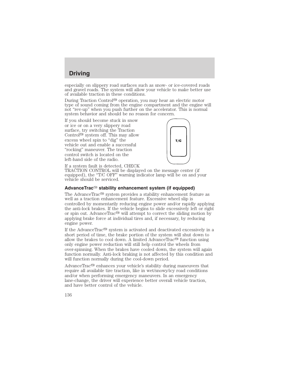 Driving | FORD 2003 Windstar v.1 User Manual | Page 136 / 240