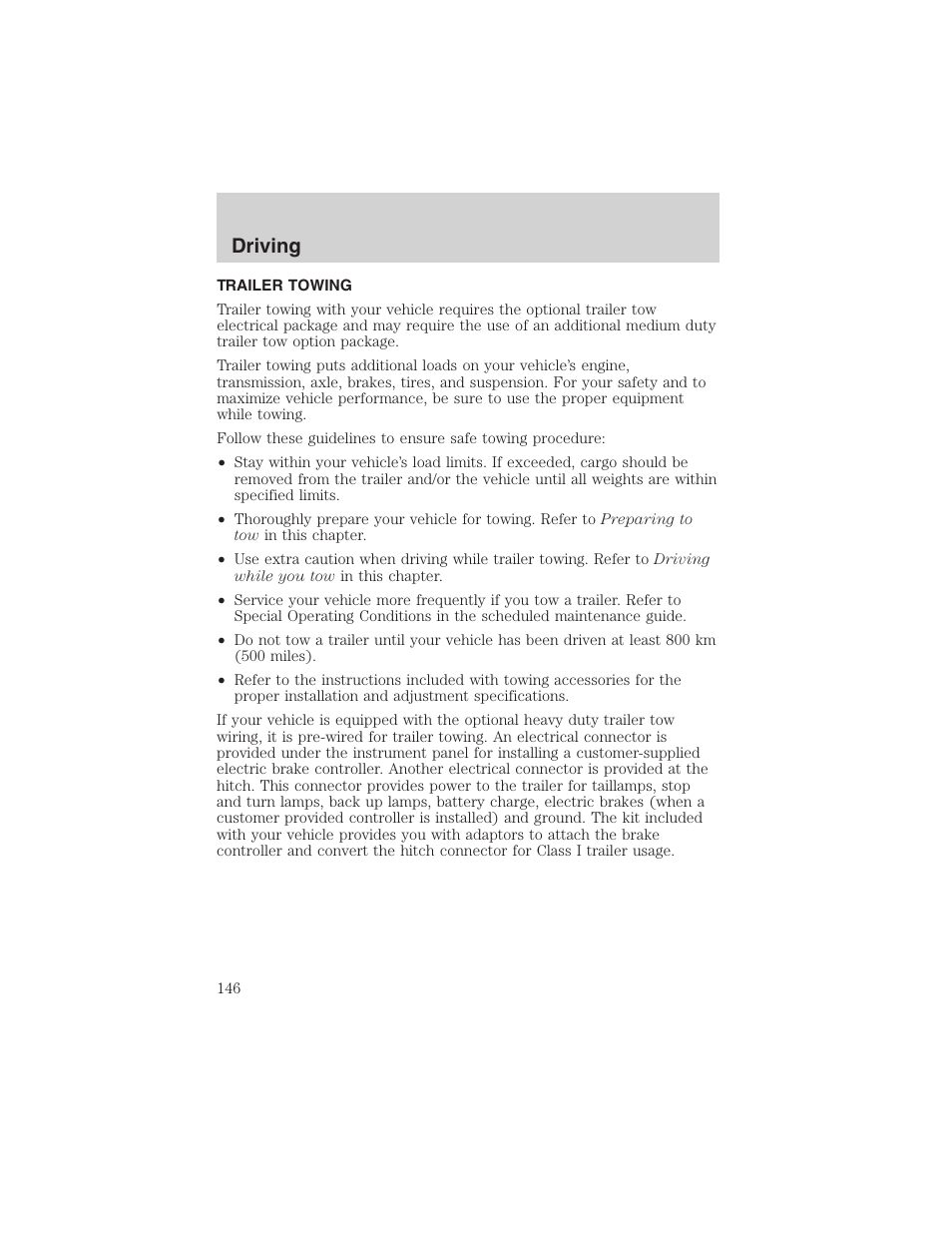 Driving | FORD 2003 Windstar v.1 User Manual | Page 146 / 240