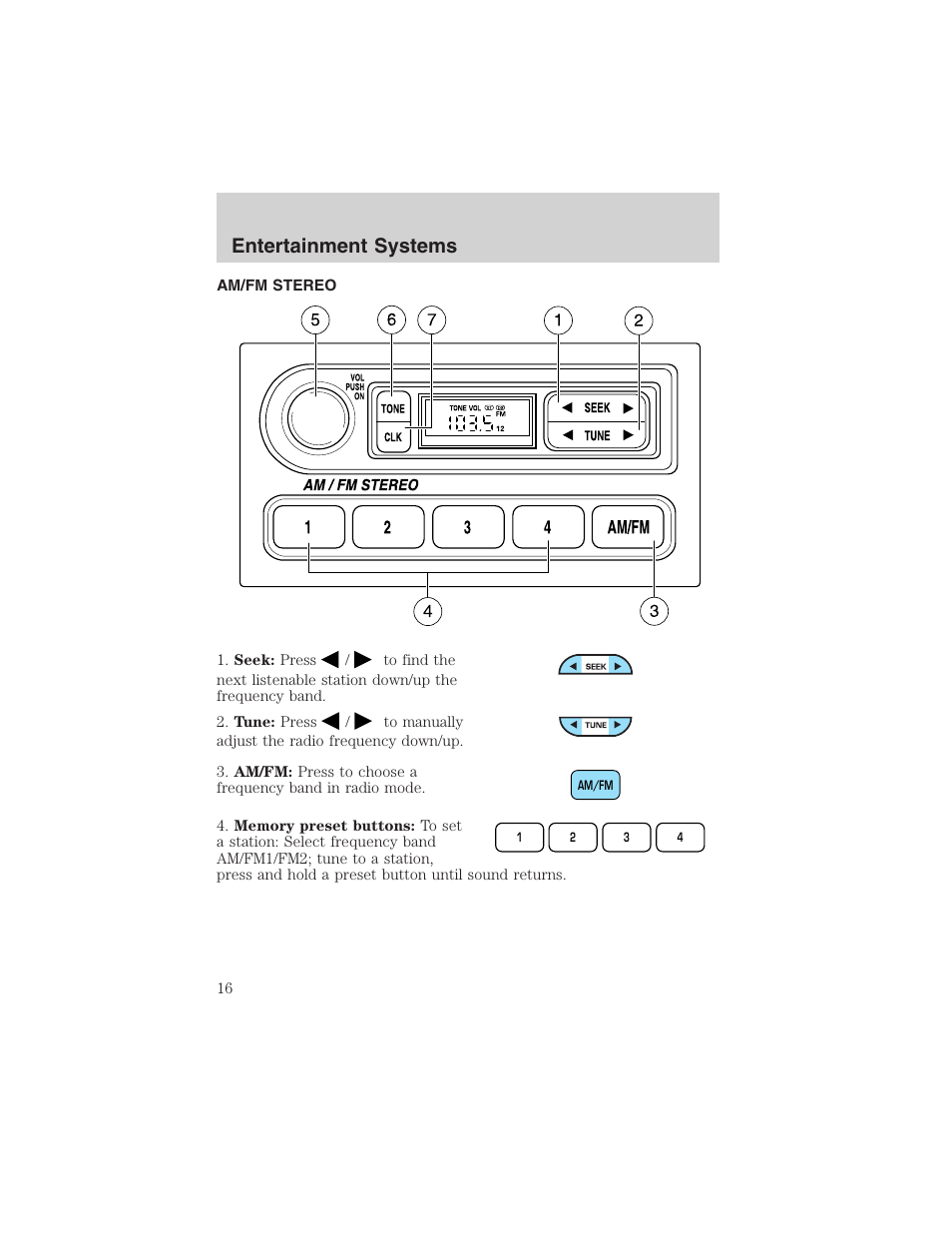 Entertainment systems | FORD 2003 Windstar v.1 User Manual | Page 16 / 240