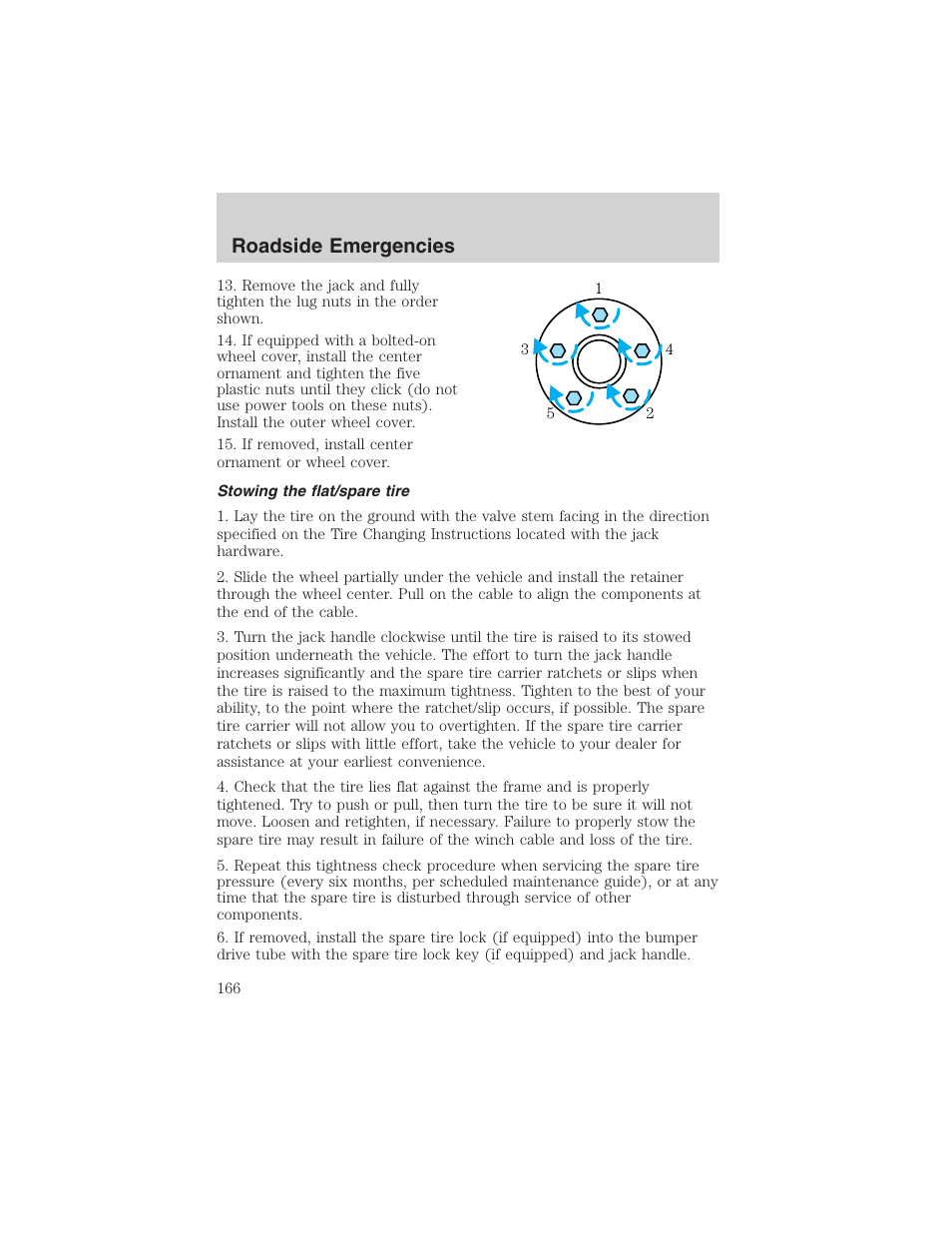 Roadside emergencies | FORD 2003 Windstar v.1 User Manual | Page 166 / 240
