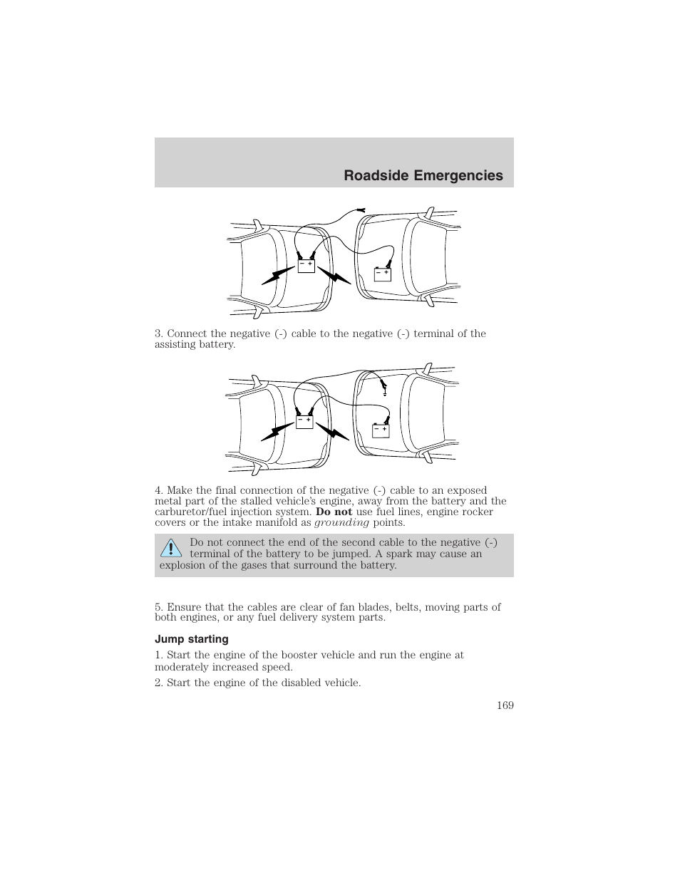 Roadside emergencies | FORD 2003 Windstar v.1 User Manual | Page 169 / 240