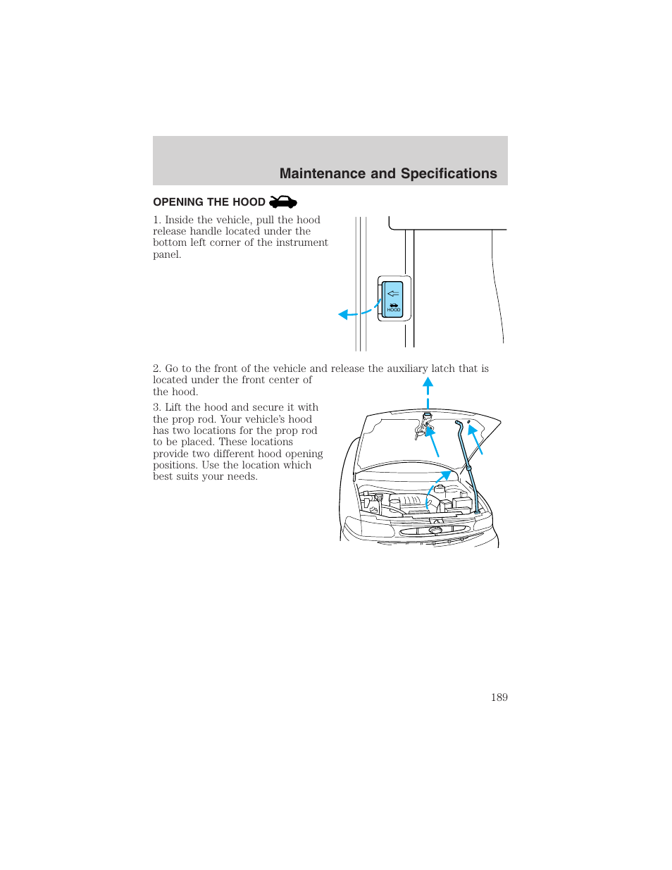 Maintenance and specifications | FORD 2003 Windstar v.1 User Manual | Page 189 / 240