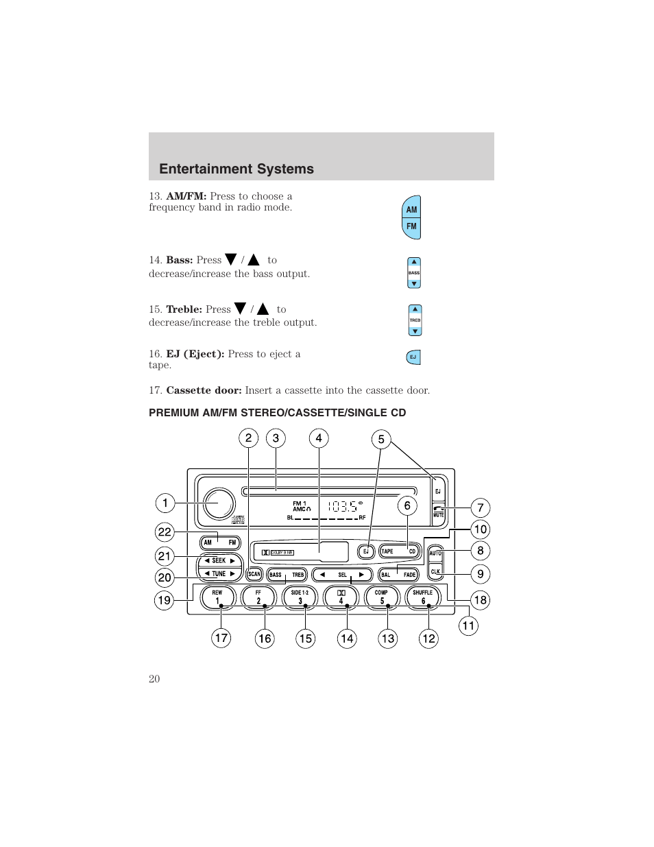 Entertainment systems | FORD 2003 Windstar v.1 User Manual | Page 20 / 240