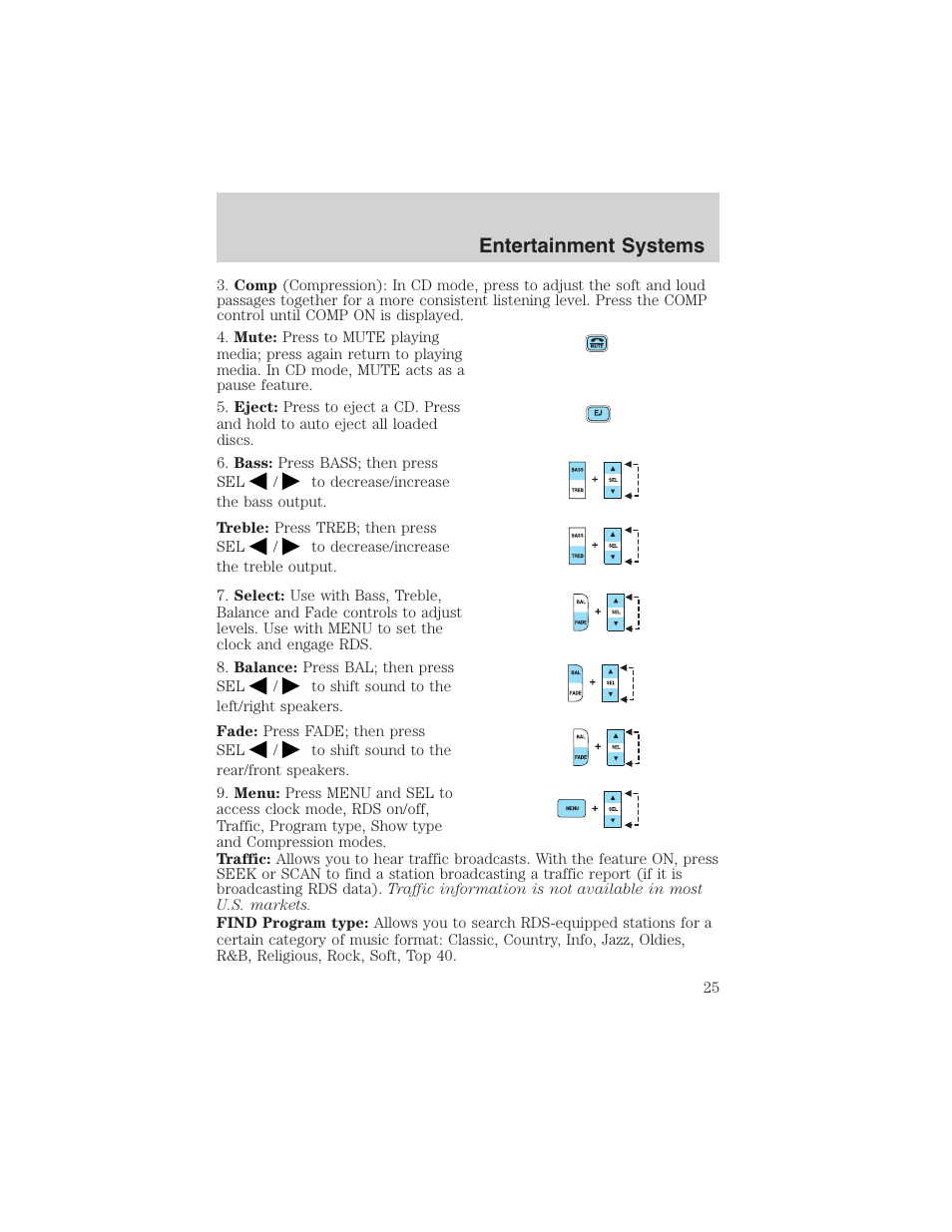 Entertainment systems | FORD 2003 Windstar v.1 User Manual | Page 25 / 240