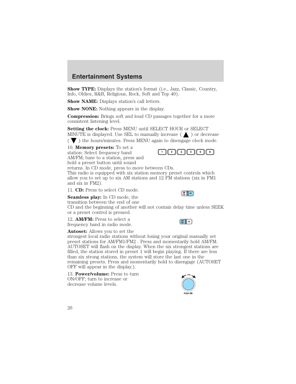 Entertainment systems | FORD 2003 Windstar v.1 User Manual | Page 26 / 240