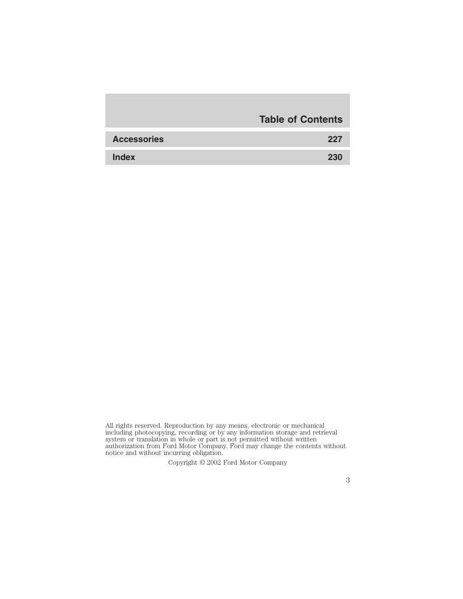 FORD 2003 Windstar v.1 User Manual | Page 3 / 240