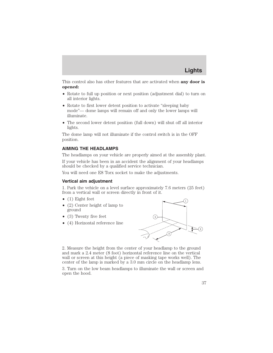 Lights | FORD 2003 Windstar v.1 User Manual | Page 37 / 240