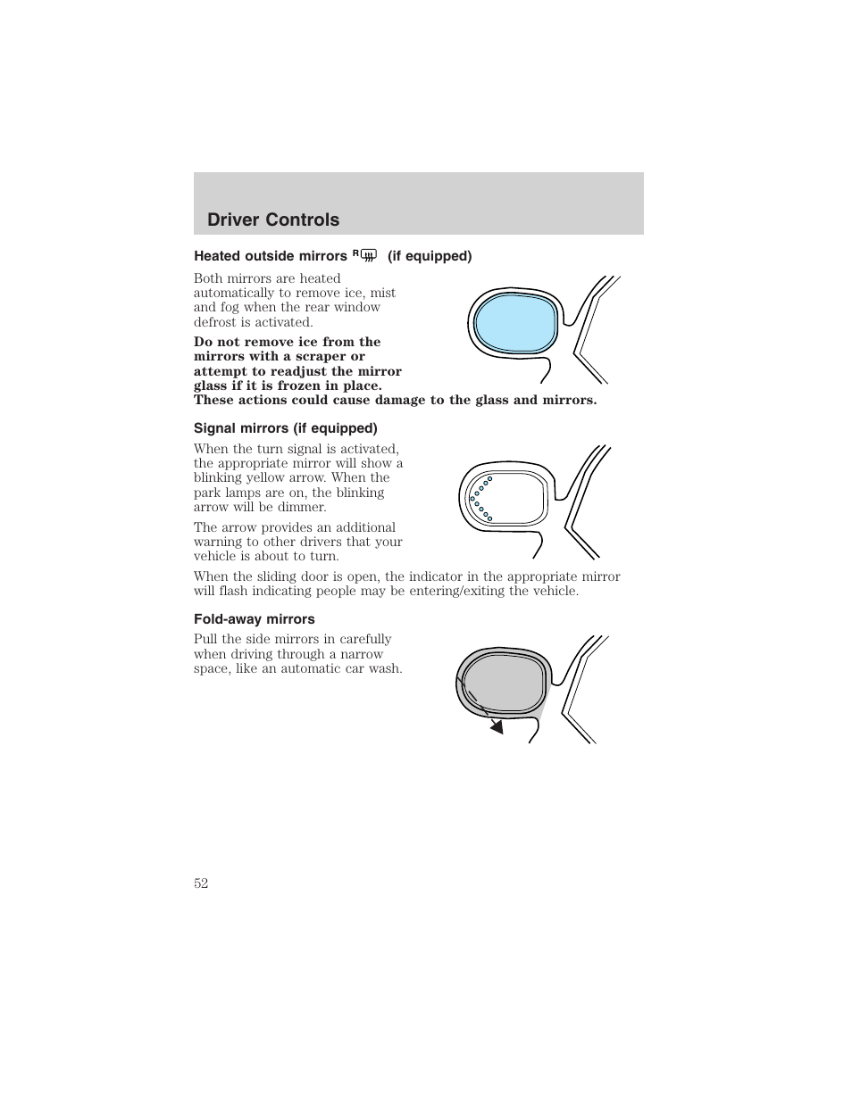 Driver controls | FORD 2003 Windstar v.1 User Manual | Page 52 / 240