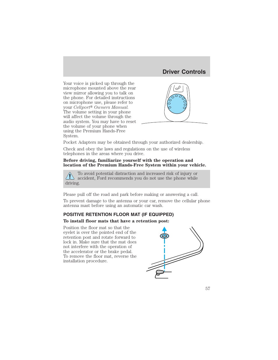 Driver controls | FORD 2003 Windstar v.1 User Manual | Page 57 / 240