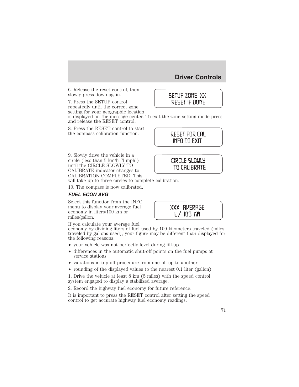 Driver controls | FORD 2003 Windstar v.1 User Manual | Page 71 / 240