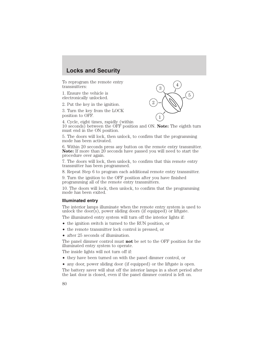 Locks and security | FORD 2003 Windstar v.1 User Manual | Page 80 / 240