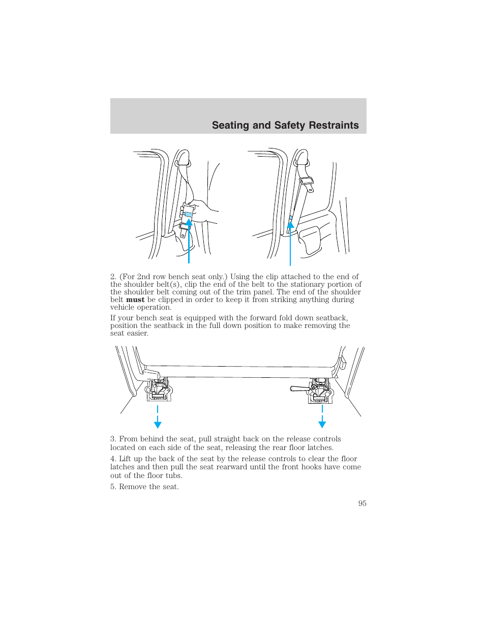 Seating and safety restraints | FORD 2003 Windstar v.1 User Manual | Page 95 / 240