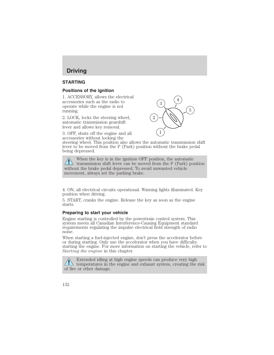 Driving | FORD 2003 Windstar v.2 User Manual | Page 132 / 240