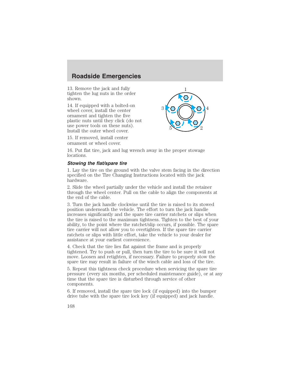 Roadside emergencies | FORD 2003 Windstar v.2 User Manual | Page 168 / 240