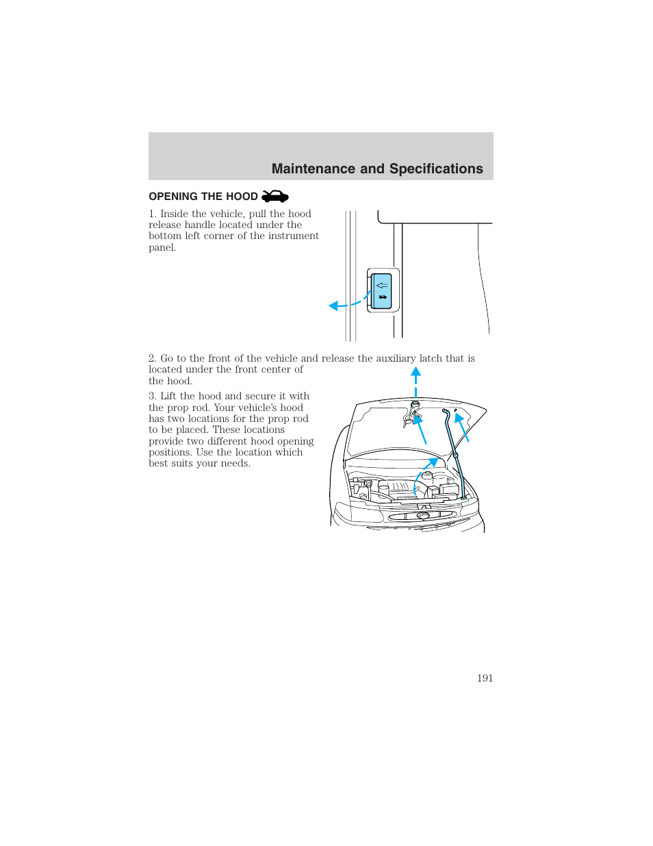 Maintenance and specifications | FORD 2003 Windstar v.2 User Manual | Page 191 / 240