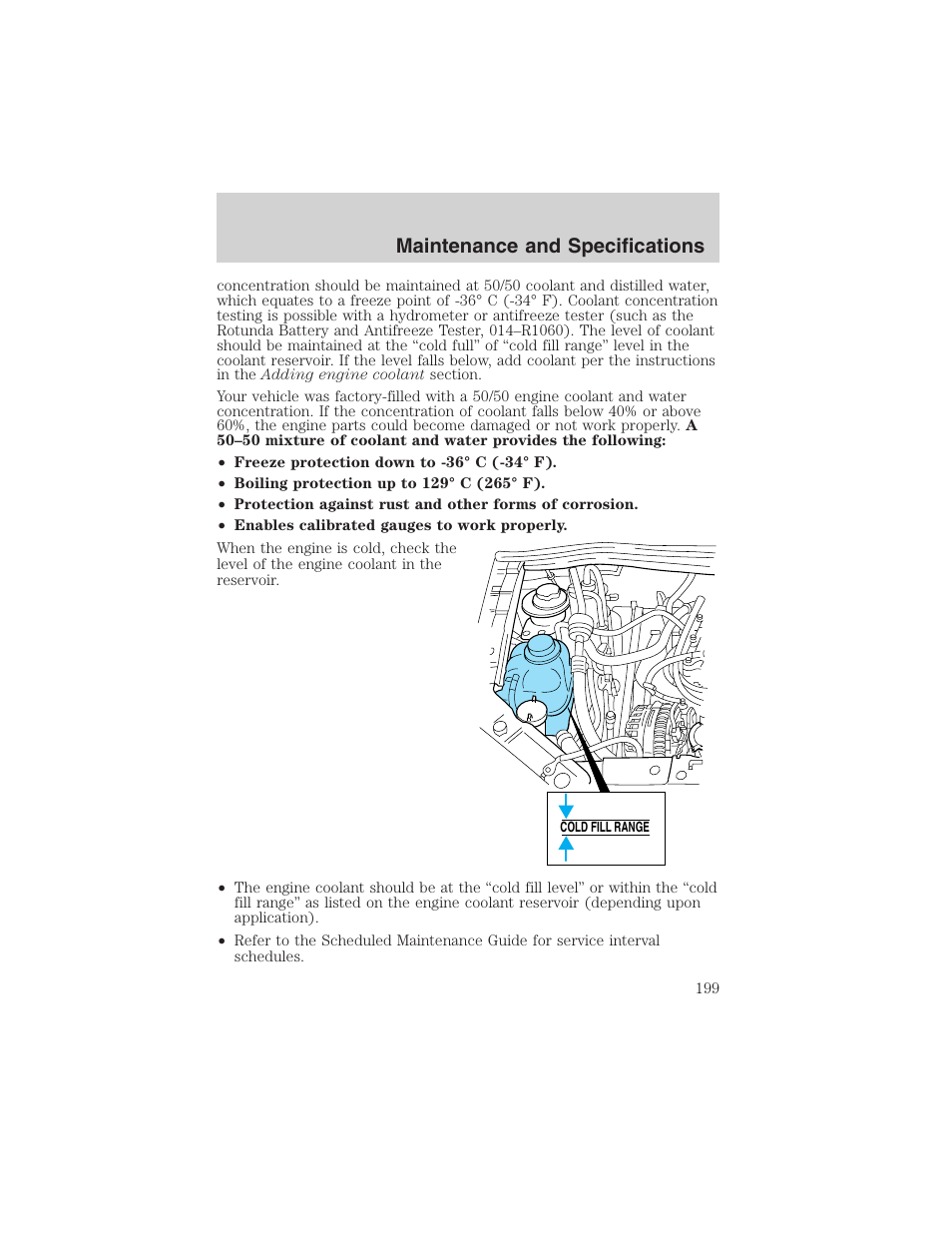 Maintenance and specifications | FORD 2003 Windstar v.2 User Manual | Page 199 / 240