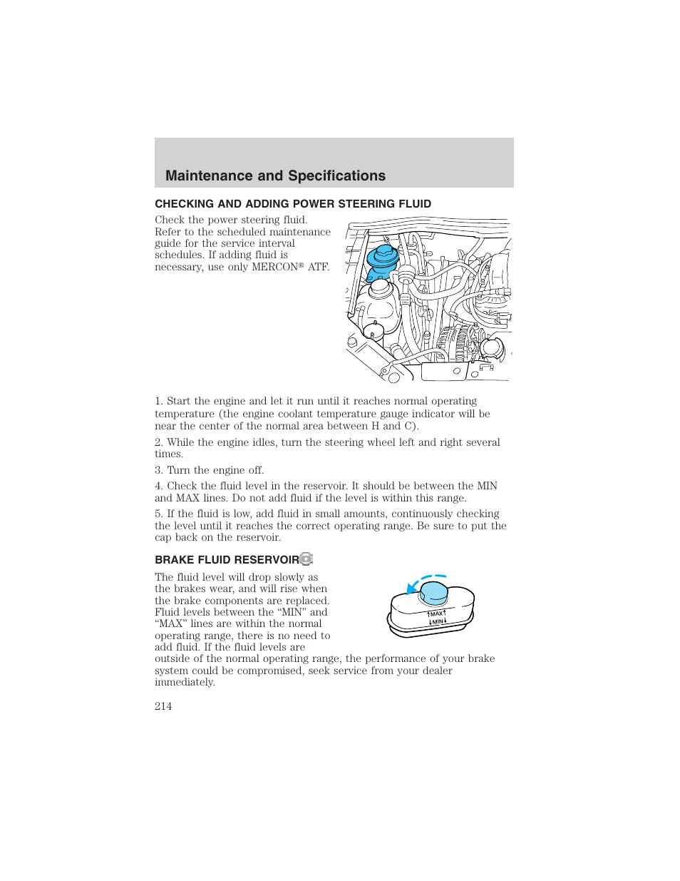 Maintenance and specifications | FORD 2003 Windstar v.2 User Manual | Page 214 / 240